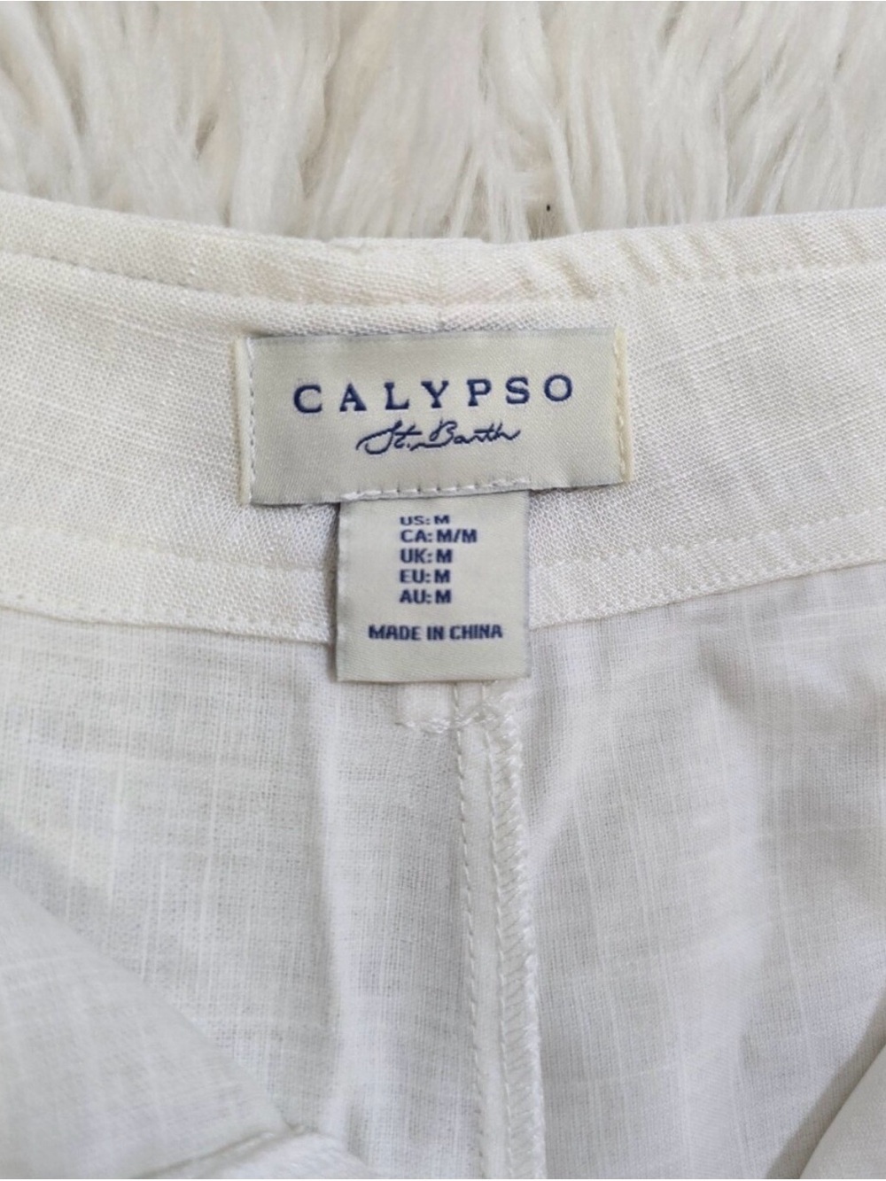 Calypso St. Barth Flower Embroidered Wide-Leg Cream Linen Pants NWT - Picture 5 of 8